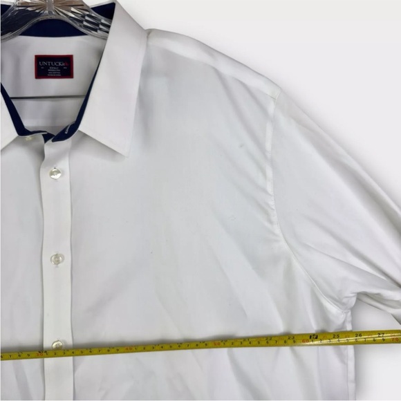 UNTUCKit Wrinkle-Free Cotton Long Sleeve Button Up Shirt Size 3XLC XXXLC White - Picture 8 of 10